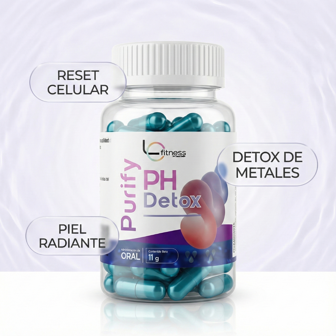 PH Detox Purify: detox suave de 30 días para reducir carga tóxica, hinchazón y cansancio, sin maratones al baño.