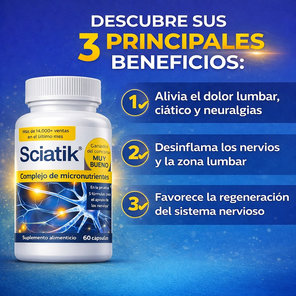 SCIATIK X60 Cápsulas: Complejo de micronutrientes para aliviar el dolor del nervio ciático