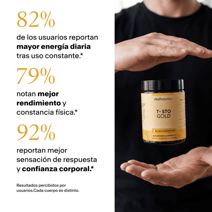 T-sto Gold Precursor de testosterona x60 cápsulas:  apoya el equilibrio hormonal y la vitalidad masculina