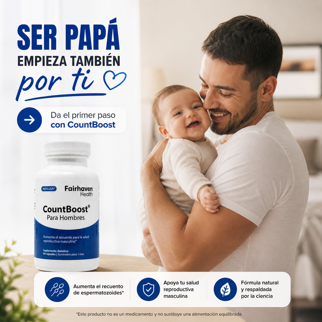 CountBoost x60 cápsulas para la fertilidad en hombres - Aumenta el nivel de esperma y mejora la salud reproductiva