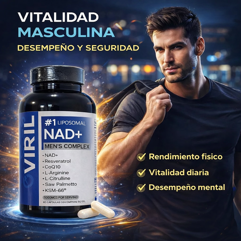 NAD+ VIRIL para hombres x60 cápsulas – Recupera tu firmeza y rendimiento sexual