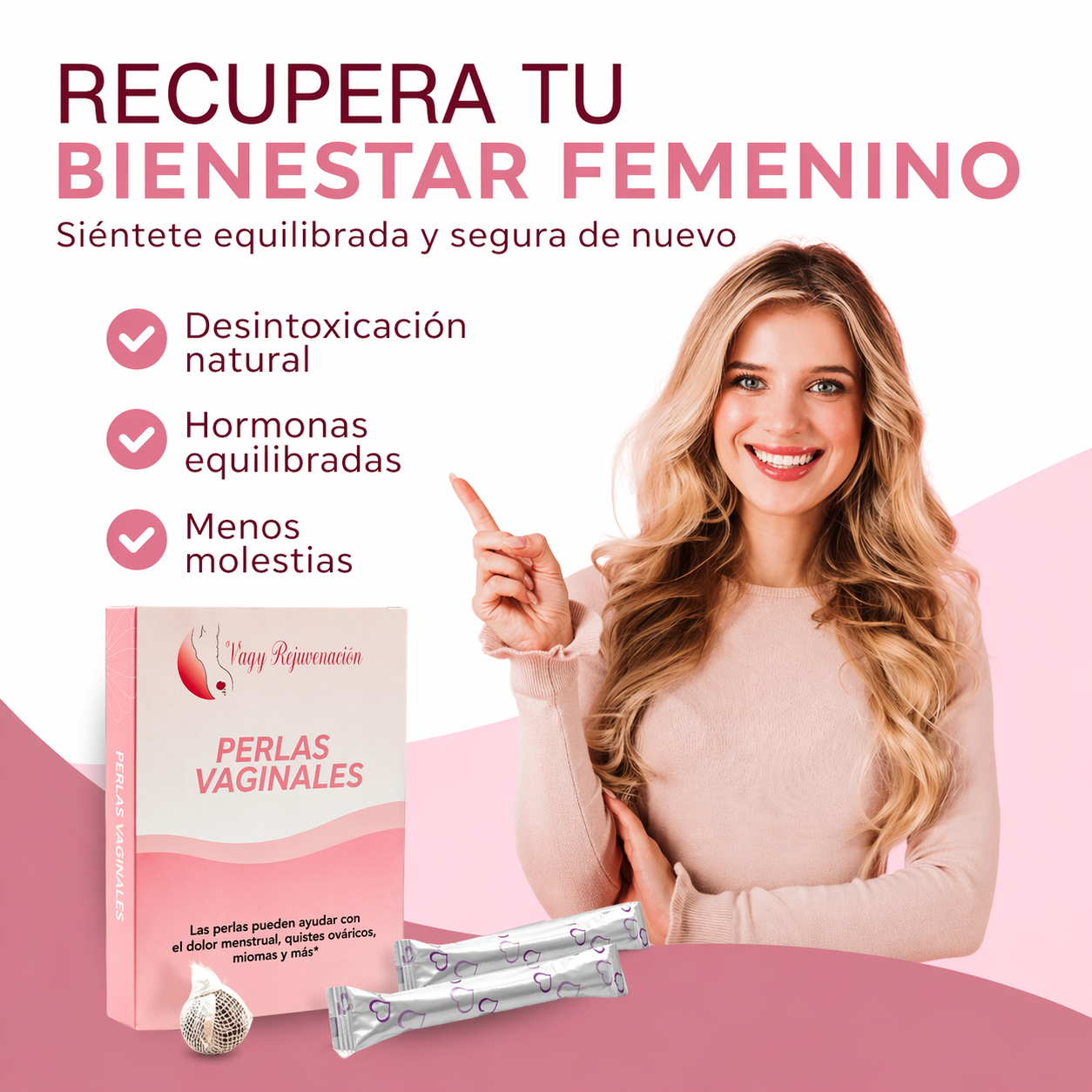 VagyDetox X8 unidades: Perlas vaginales limpiadoras - Ayudan a aliviar y prevenir infecciones y malos olores