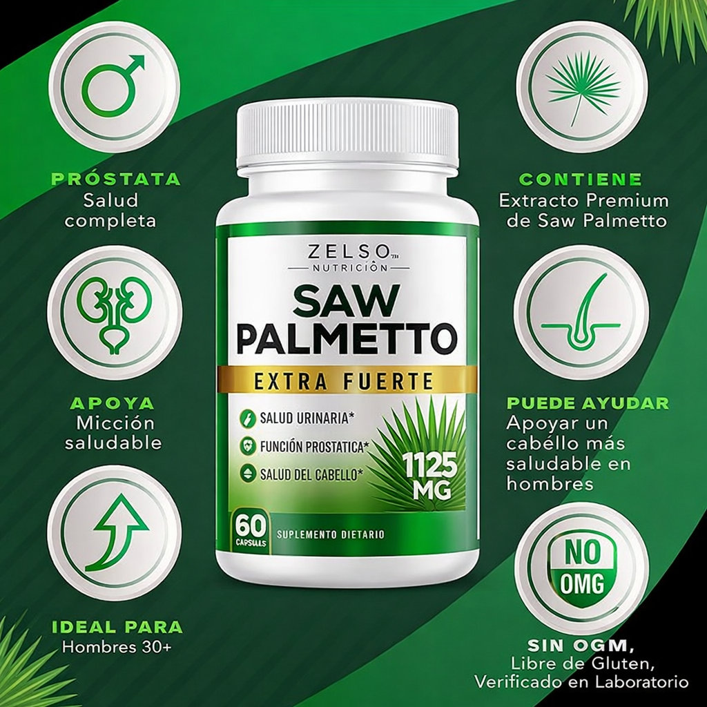 Palmetto X60 cápsulas - Complejo prostático 3 en 1 para desinflamar la próstata y mejorar sus síntomas