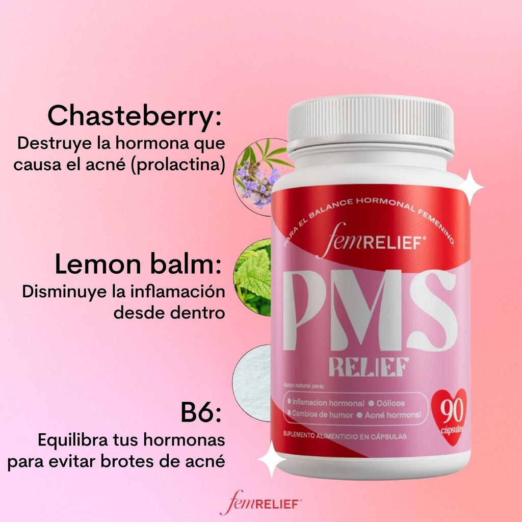 PMS Relief | Elimina el acné hormonal en 3 meses y repara la barrera cutánea