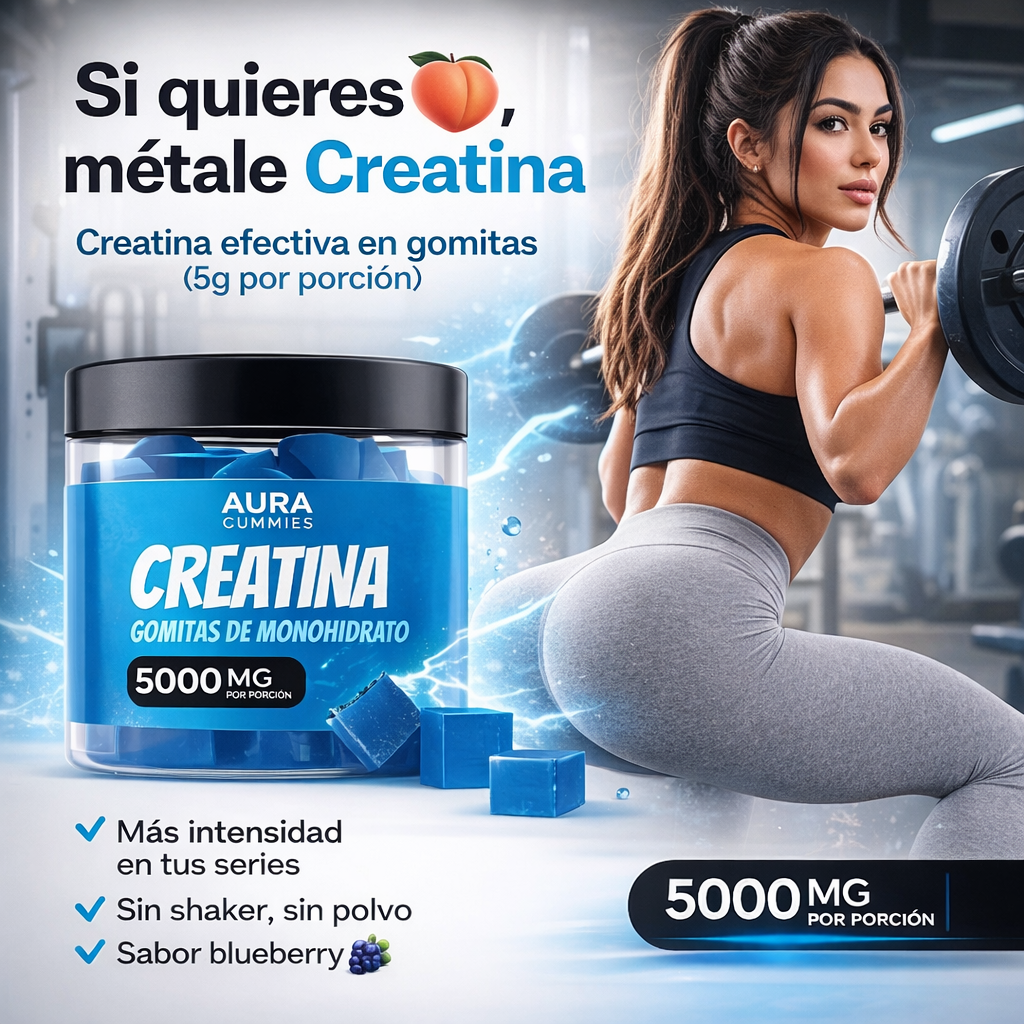 Aura Booty Up Gummies | Gomas de creatina para el crecimiento de los glúteos
