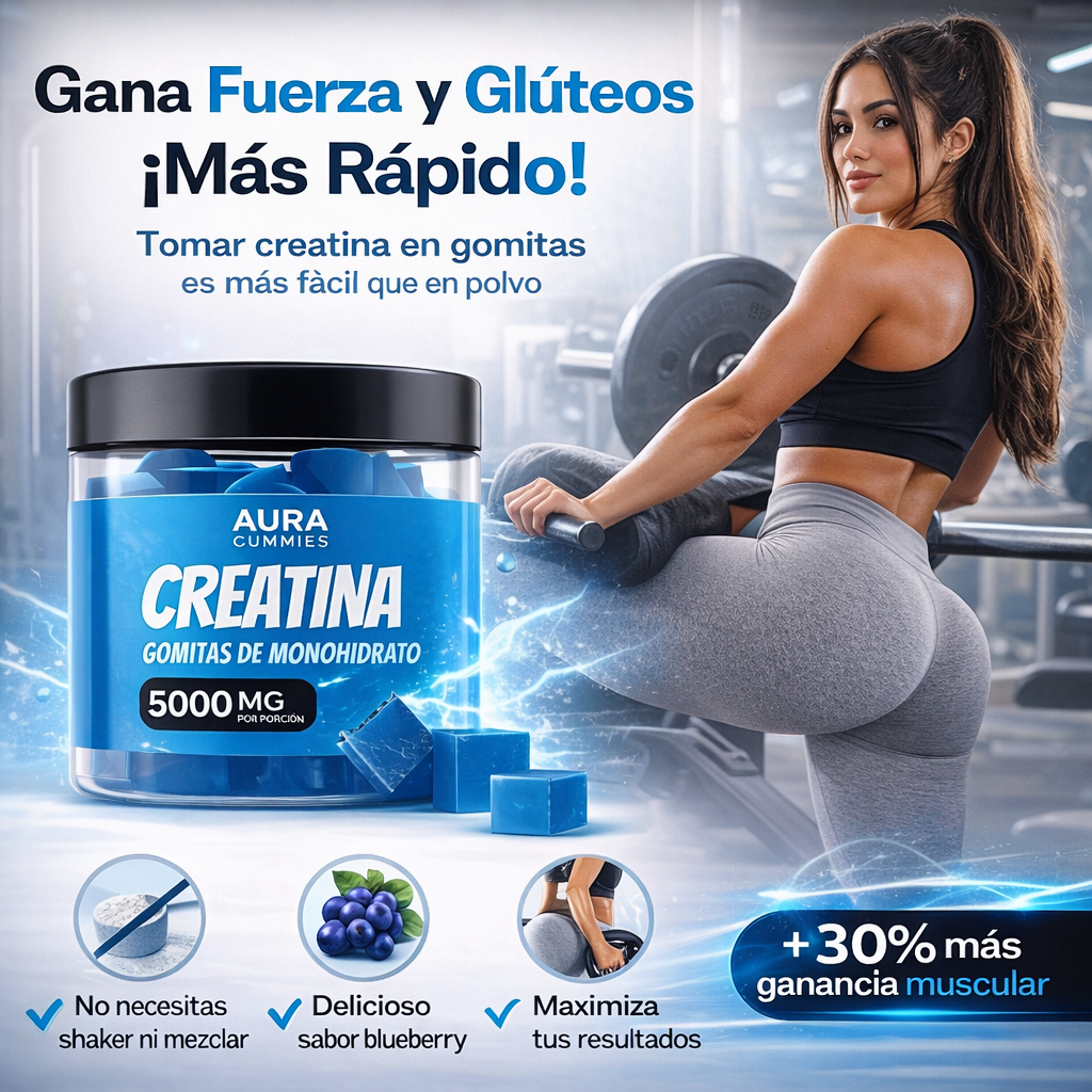 Aura Booty Up Gummies | Gomas de creatina para el crecimiento de los glúteos