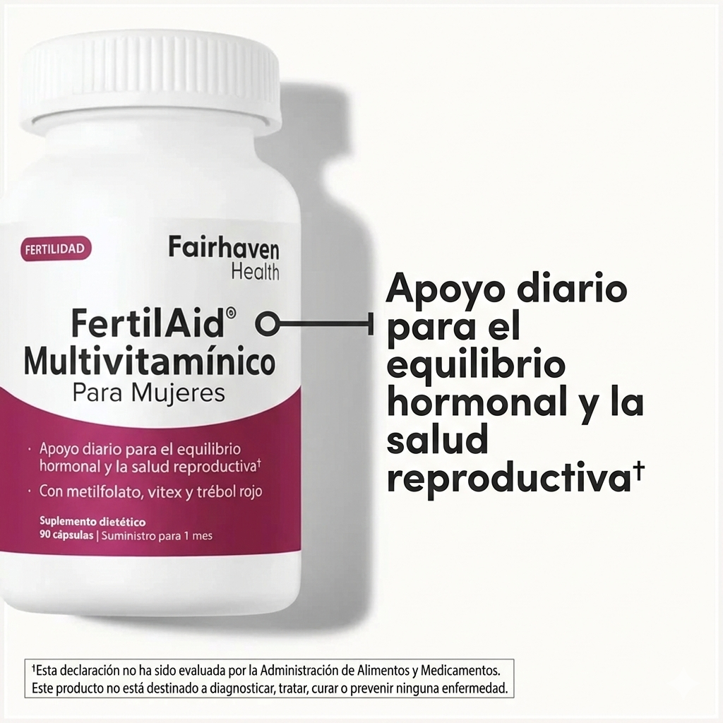 FertilAid suplemento x60 cápsulas para la fertilidad en mujeres - Aumenta tu fertilidad y mejora tu salud reproductiva