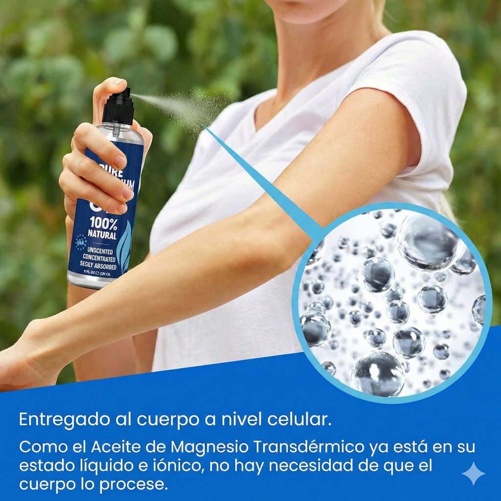 Spray de Aceite de Magnesio puro - Alivia el dolor articular producido por artritis, artrosis o lesiones