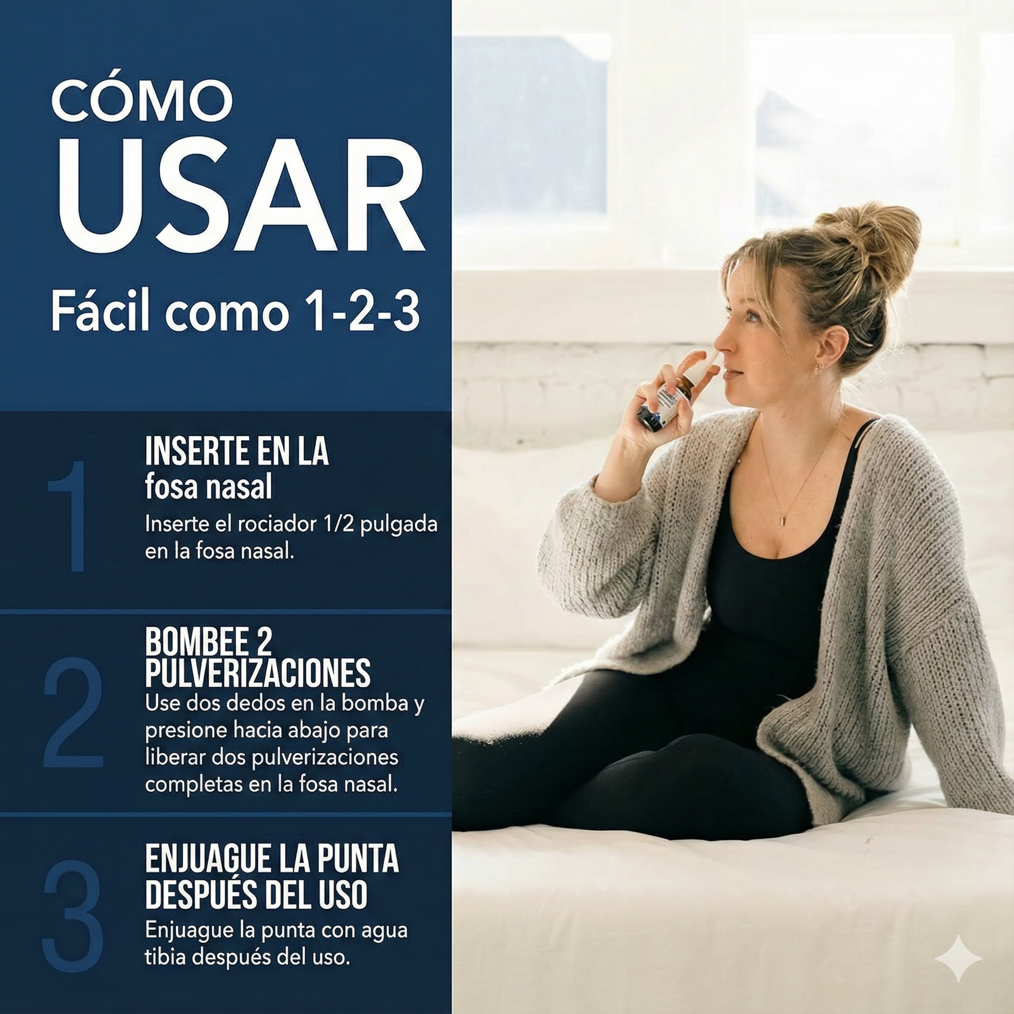 Nasomin Spray - Limpiador antiséptico con yodo para desinfectar tu nariz de gérmenes (Más de 150 usos por botella)