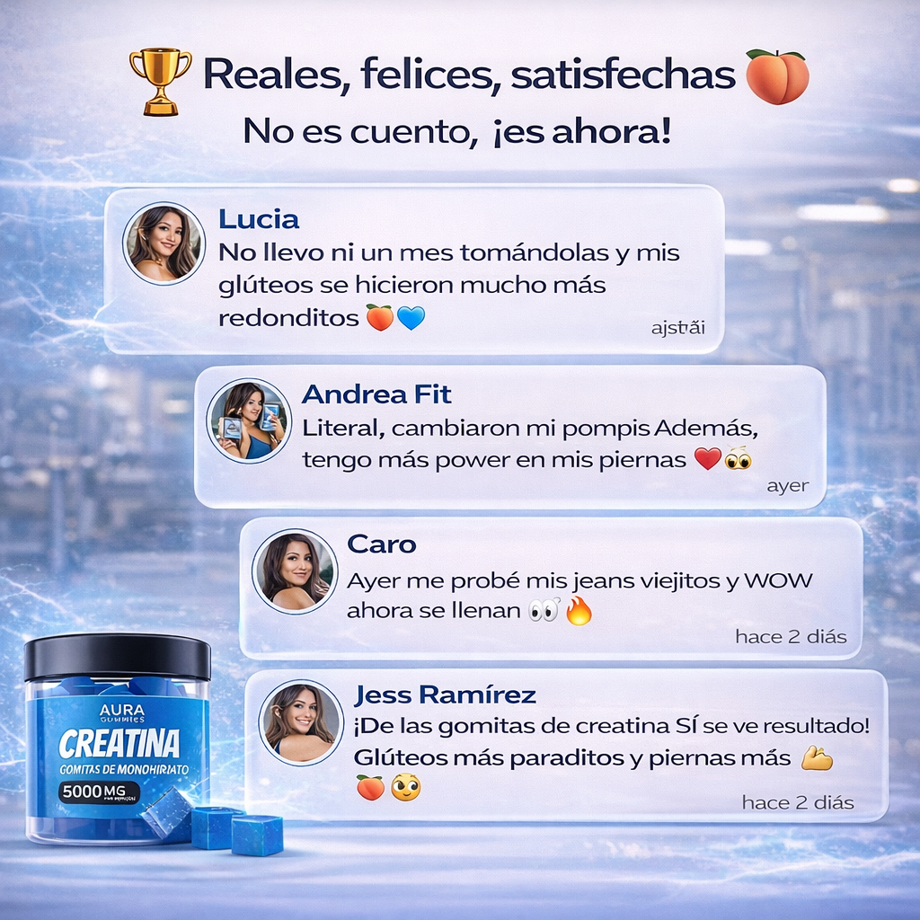 Aura Booty Up Gummies | Gomas de creatina para el crecimiento de los glúteos