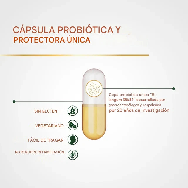 Algin Probiótico fórmula profesional x63 cápsulas para la salud digestiva - Alivia la hinchazón y los gases